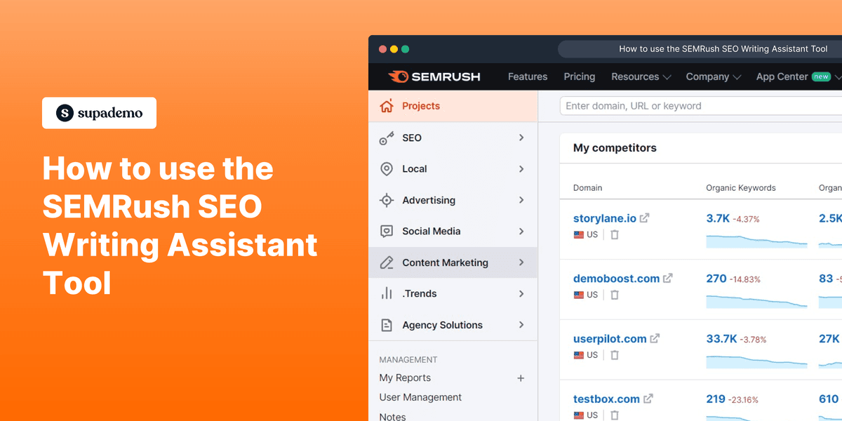 Semrush Writing Assistant interface