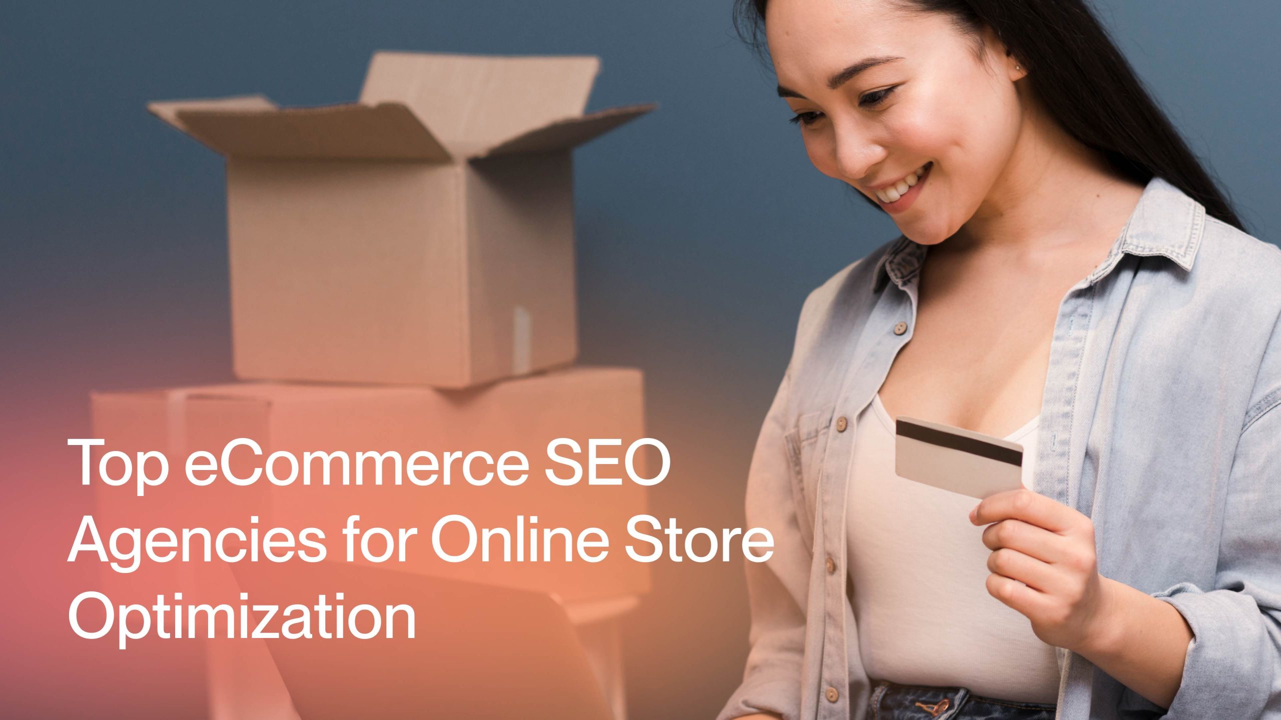 Illustration of top ecommerce SEO agencies and analytics dashboard