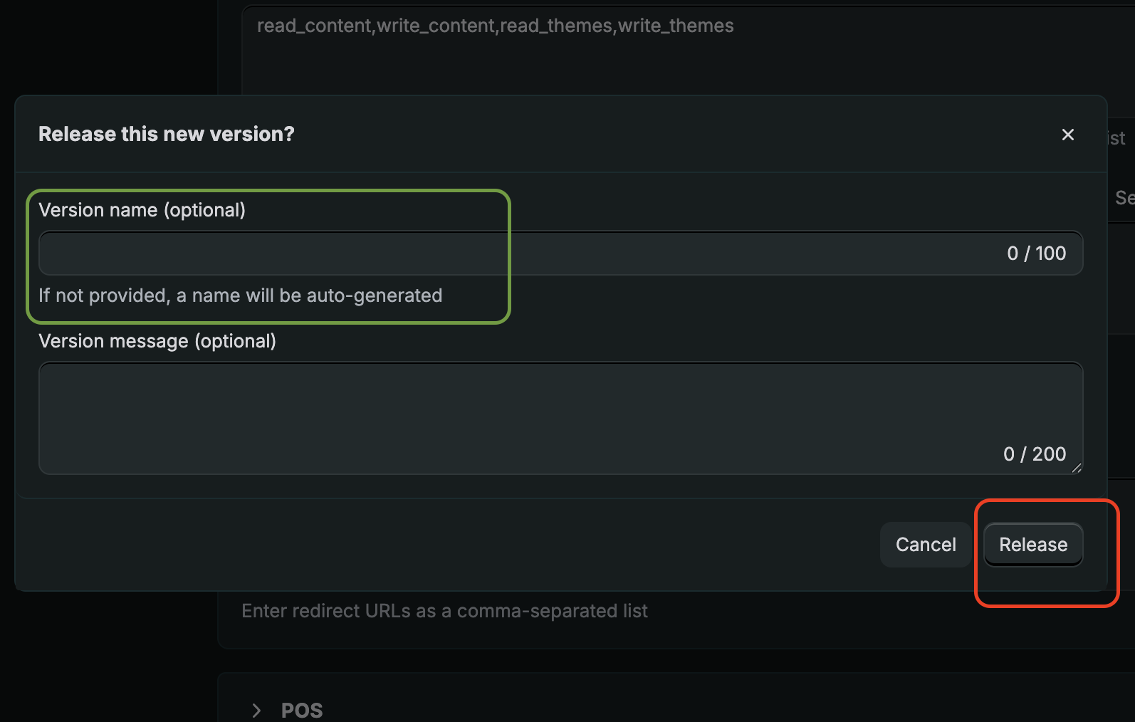 App Overview with Configure Admin API scopes button