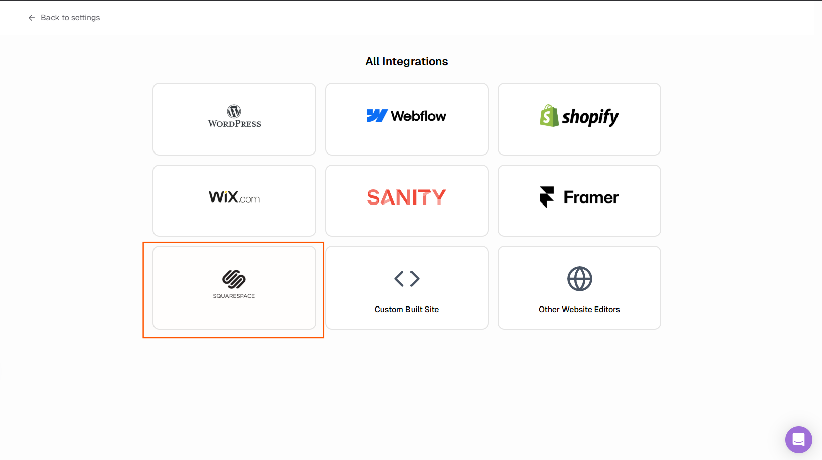 RankAI Squarespace integration screen